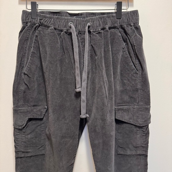 Sanctuary Grey Corduroy Cargo Jogger Pants Ankle Zipper Size Medium - Picture 3 of 11